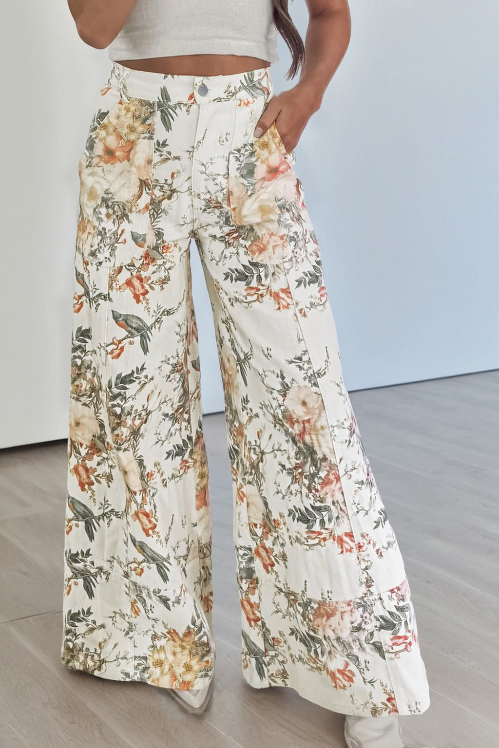 Floral Wide Leg Jeans