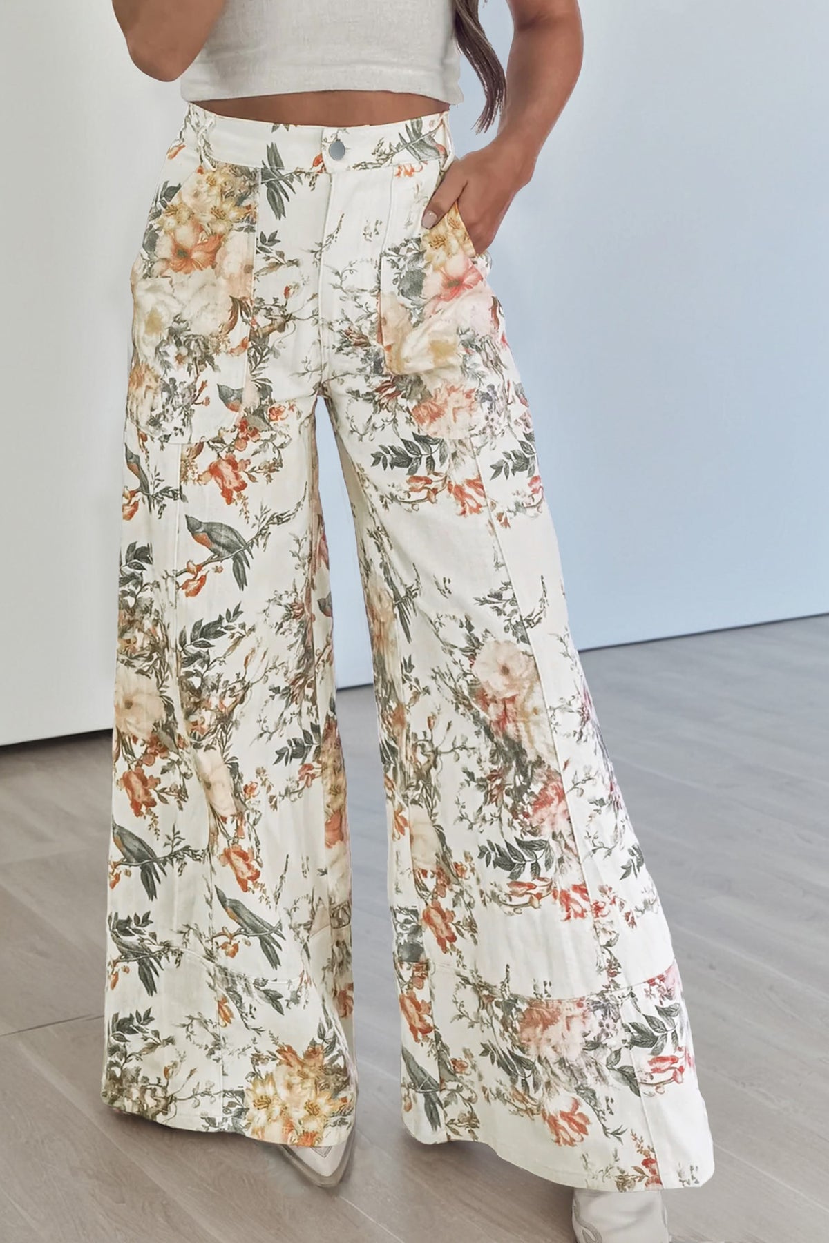 Floral Wide Leg Jeans