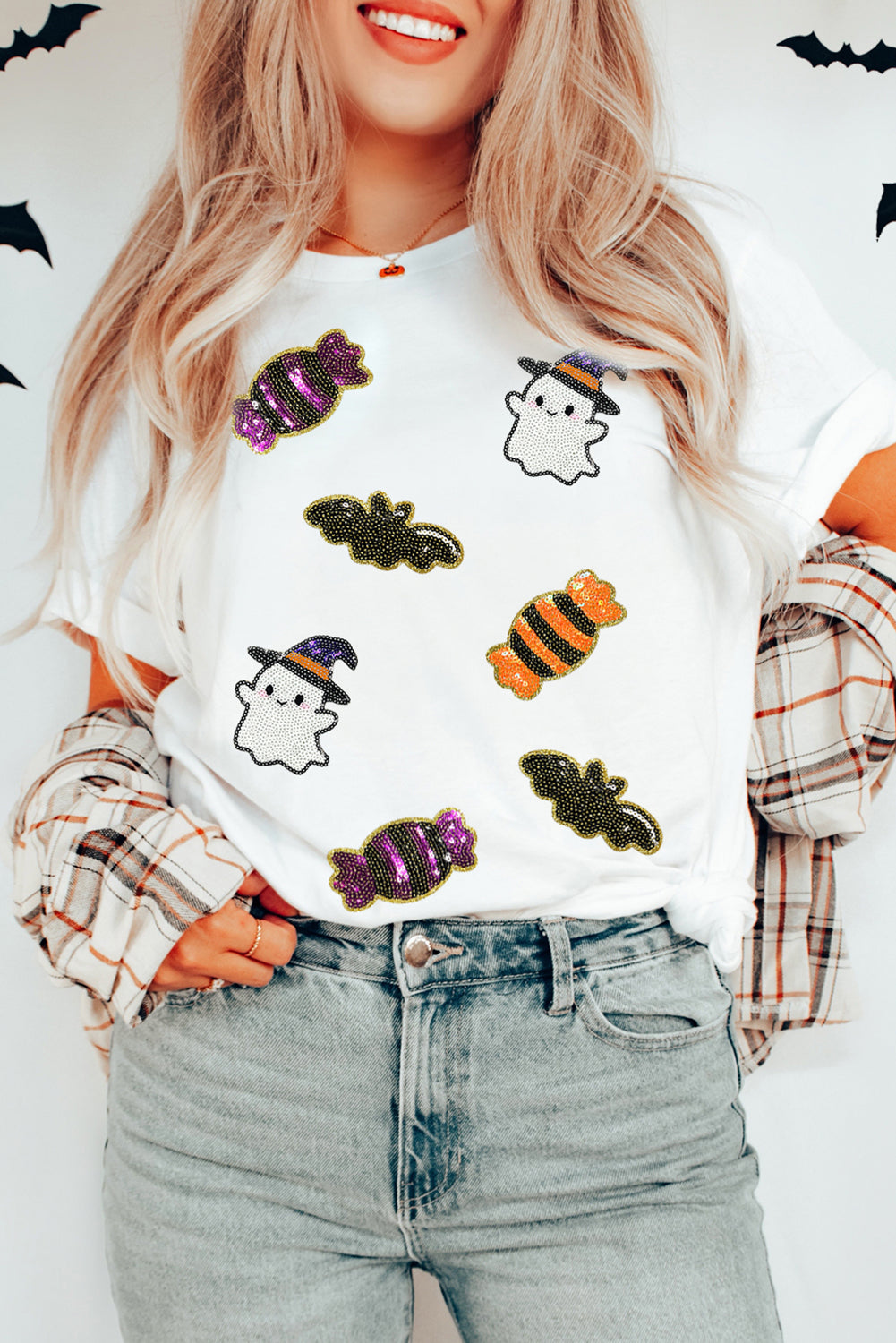 Sequin Halloween Spirit Graphic Tee