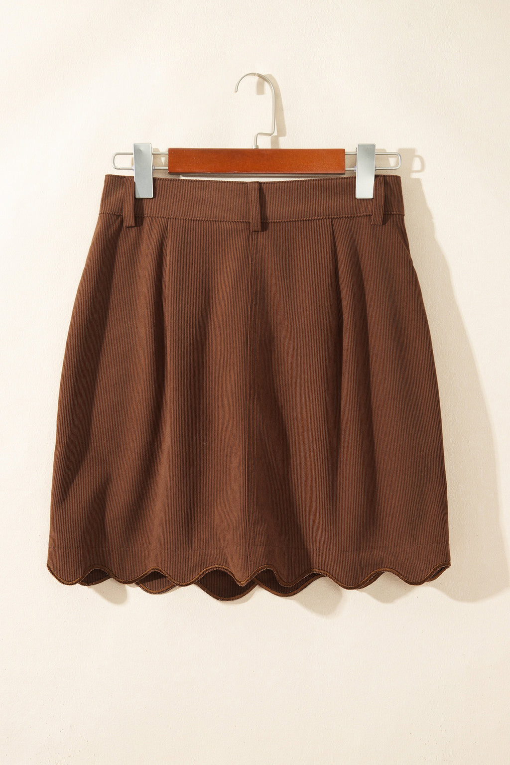 Button-Front Corduroy Mini Skirt