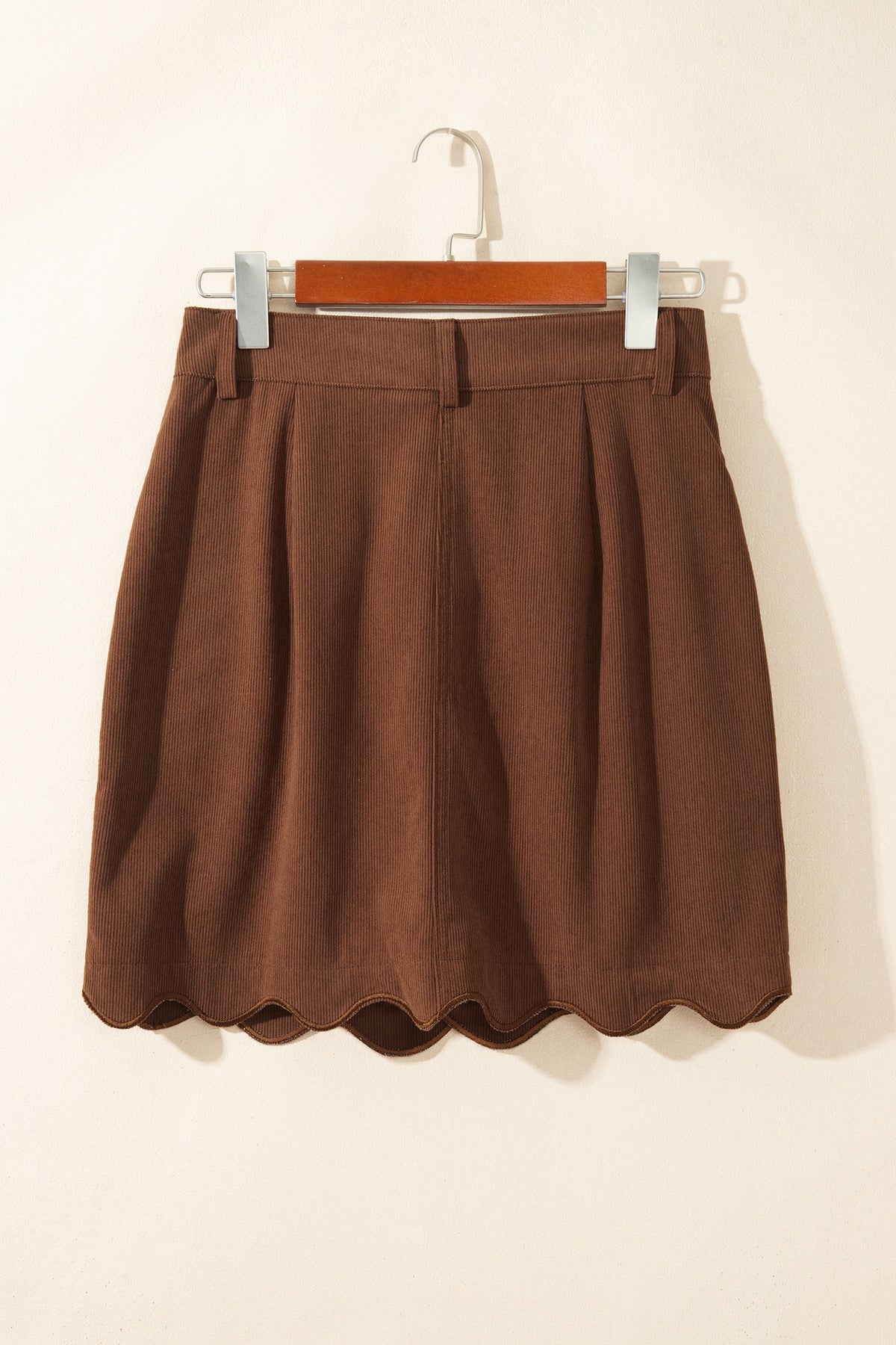 Button-Front Corduroy Mini Skirt