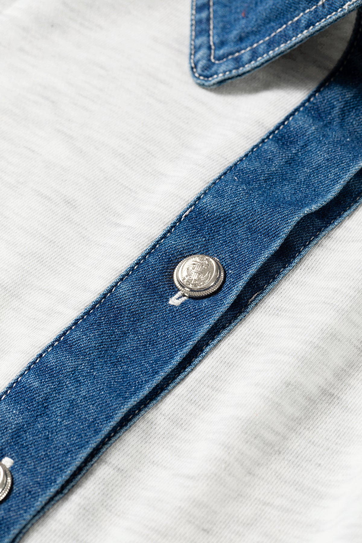 Denim Patchwork Sleeveless Romper