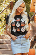 Ghost & Pumpkin Halloween Graphic Tee