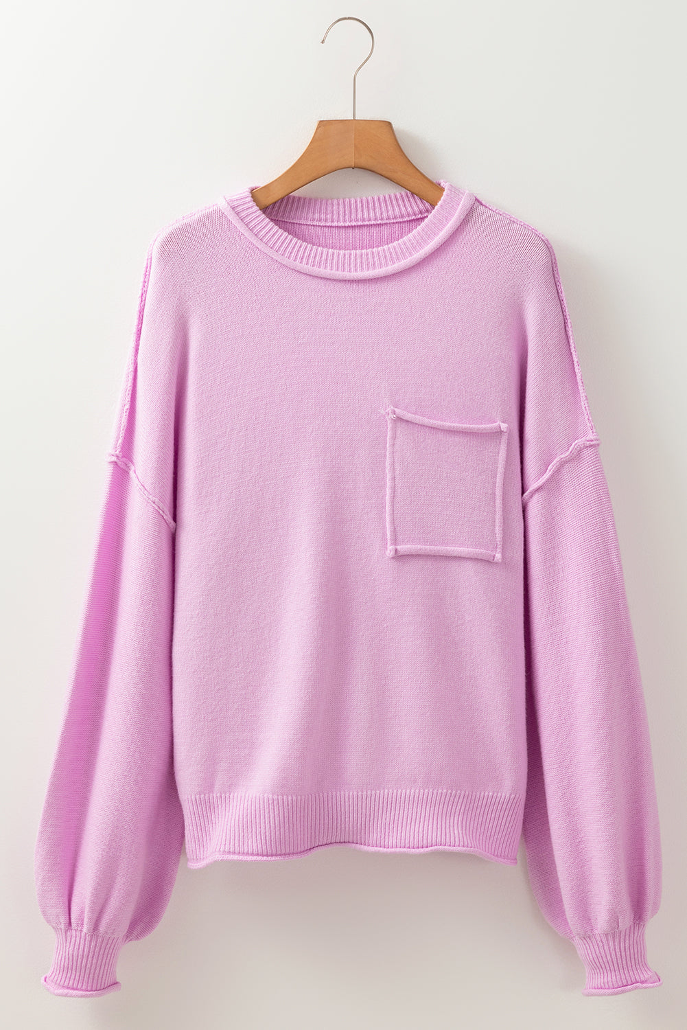 Blush Raw Edge Knit Sweater