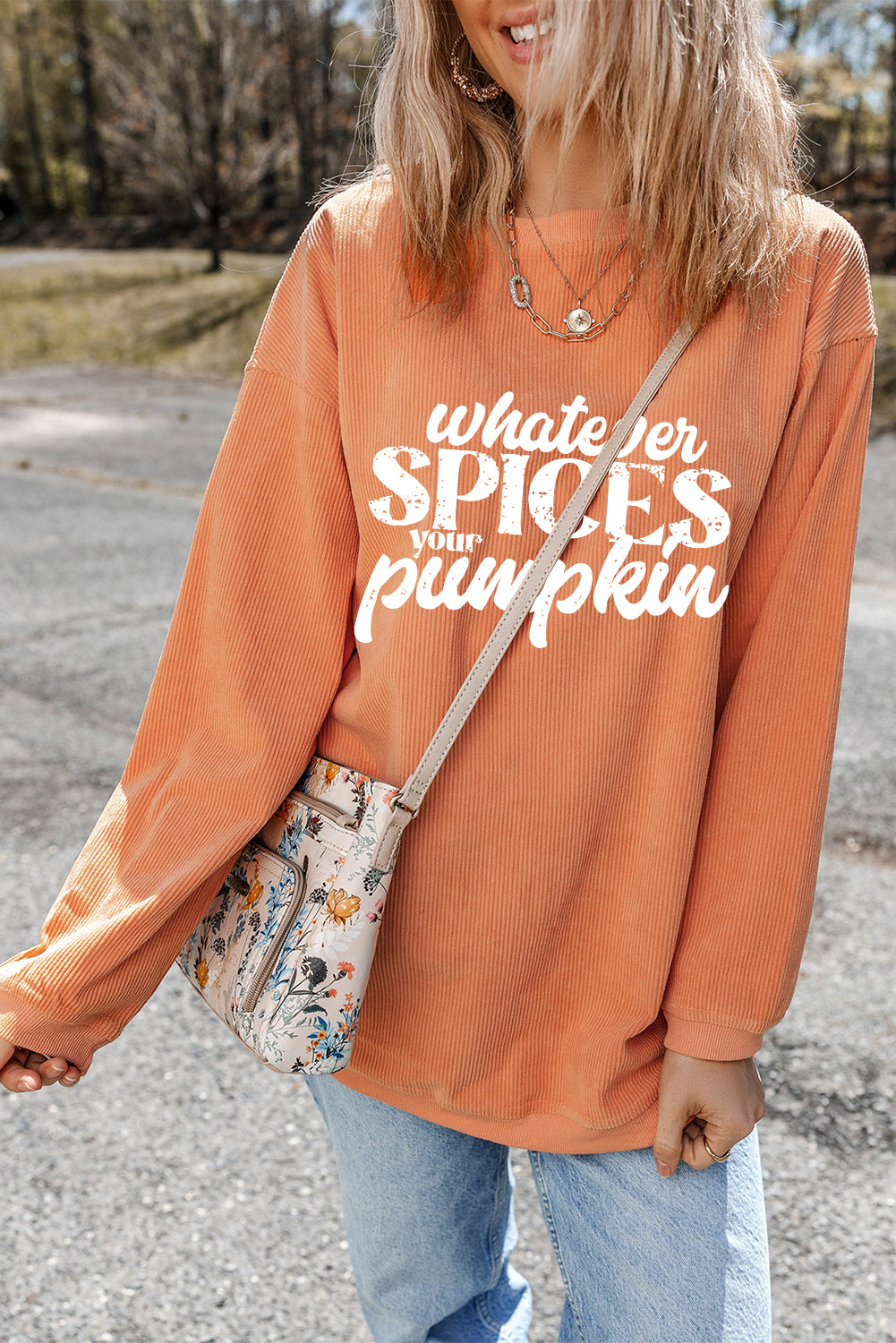 Whatever Spices Your Pumpkin Corded Sweatshirt