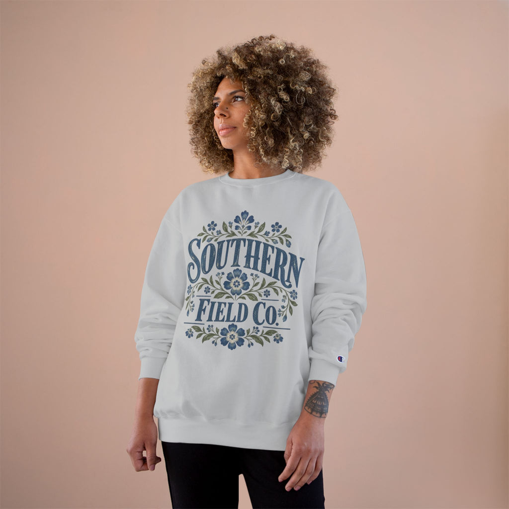Southern Field Co. Vintage Blue Floral Crewneck Sweatshirt