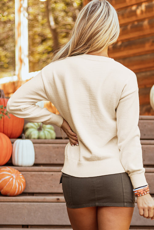 Boo Knit Drop Shoulder Sweater