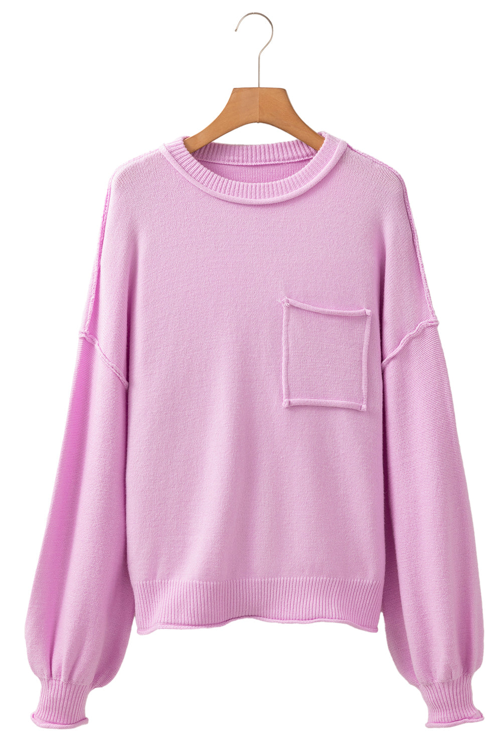 Blush Raw Edge Knit Sweater