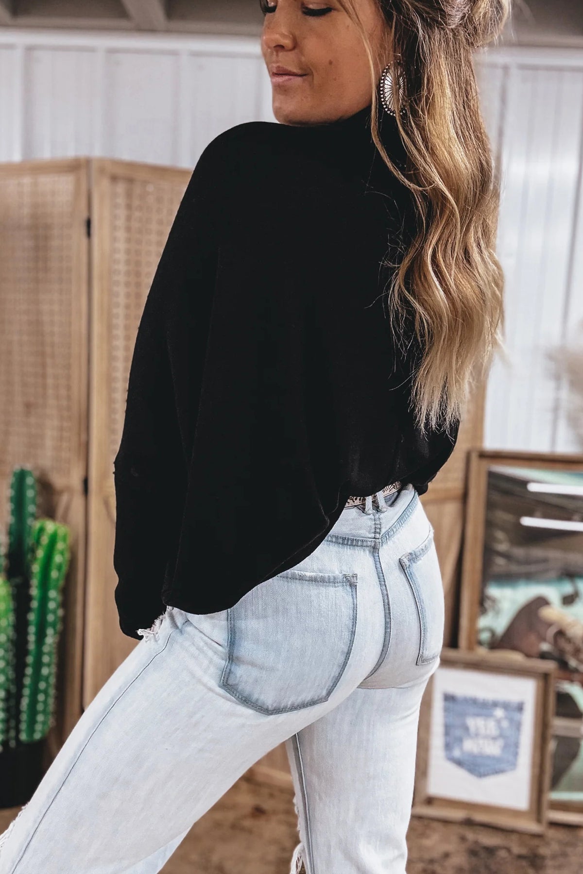Women’s Relaxed High Neck Long Sleeve Top