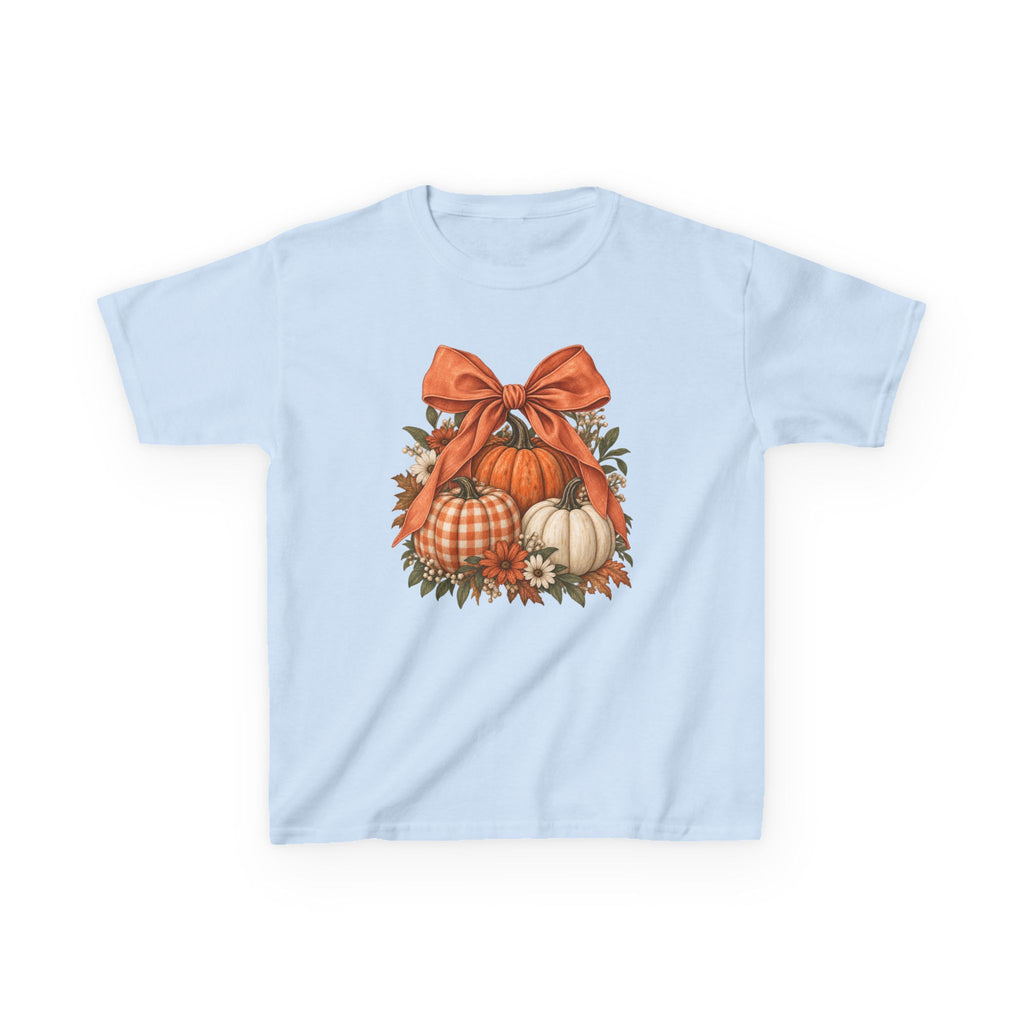 Fall Pumpkin Bow Youth Graphic Tee