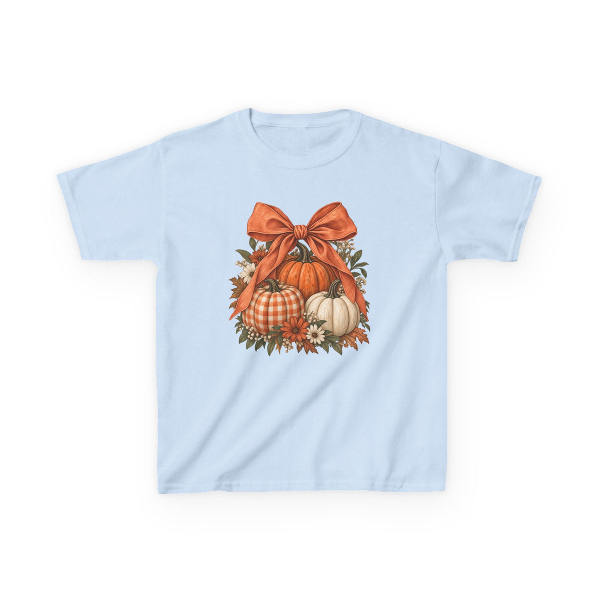 Fall Pumpkin Bow Youth Graphic Tee