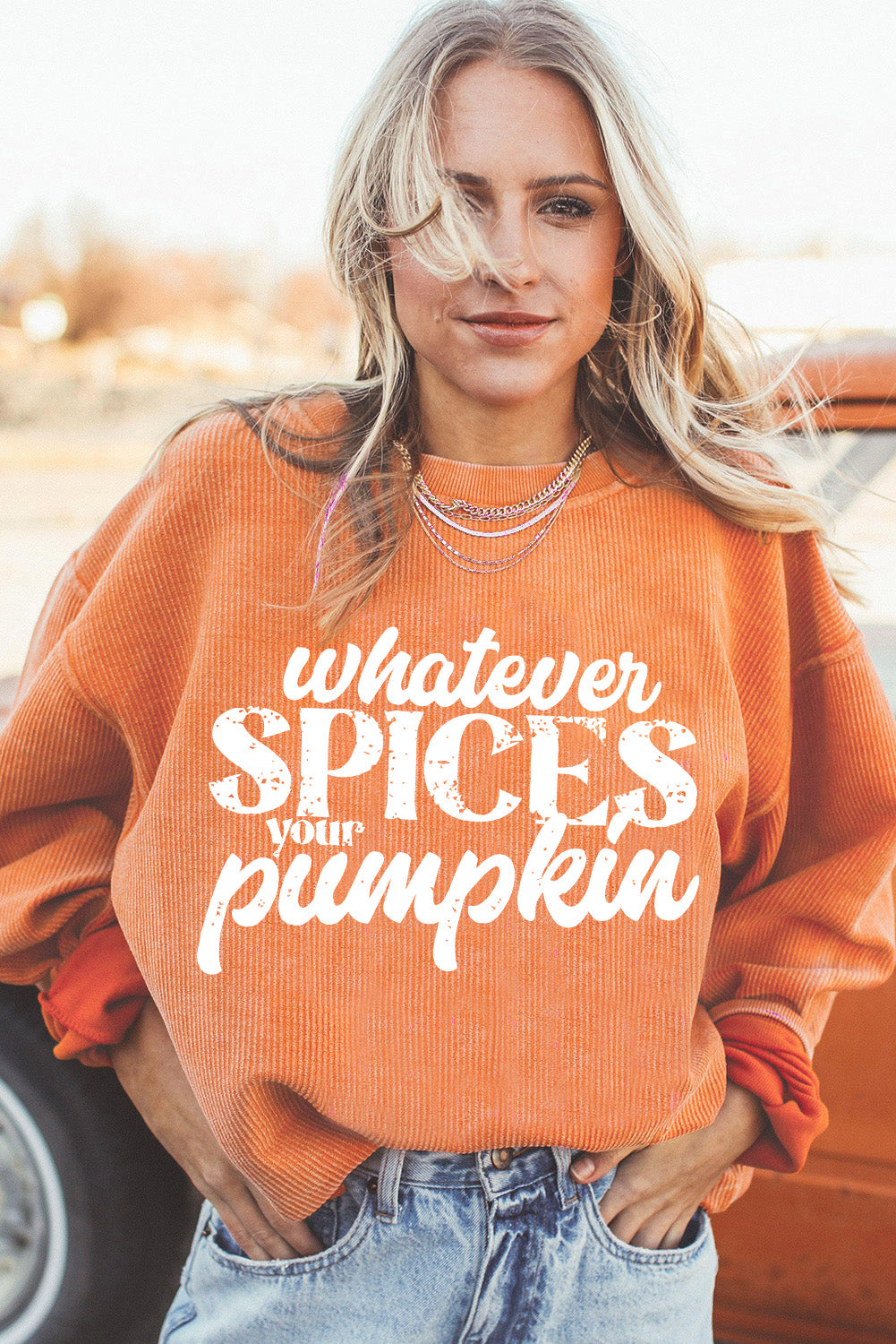 Whatever Spices Your Pumpkin Corded Sweatshirt