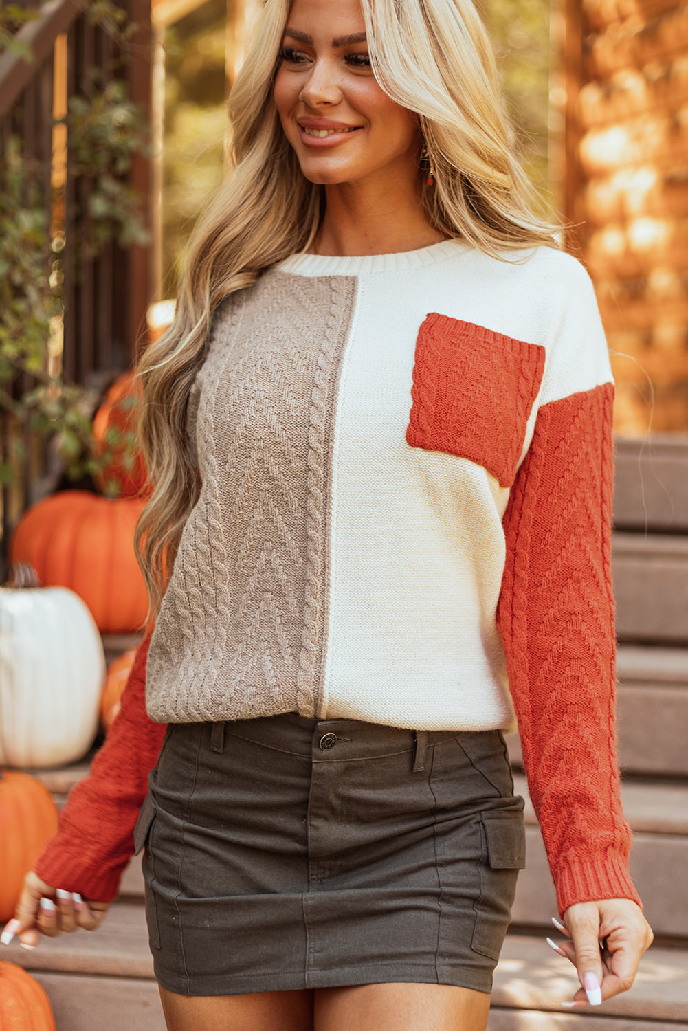 Autumn Glow Color Block Sweater