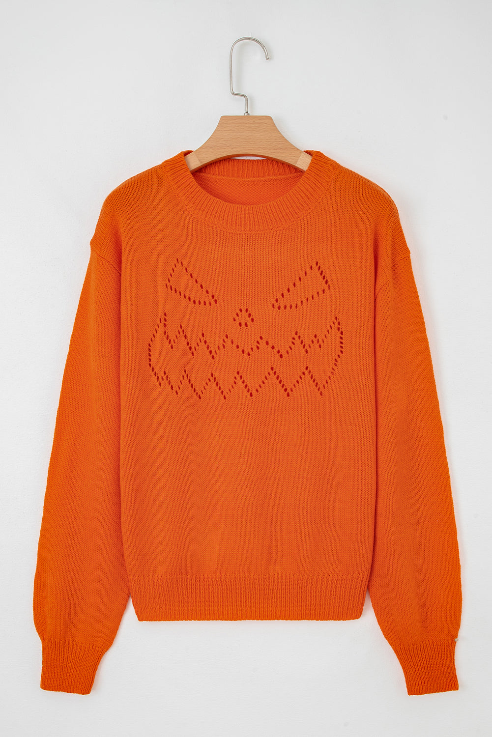 Spooky Face Open-Knit Sweater