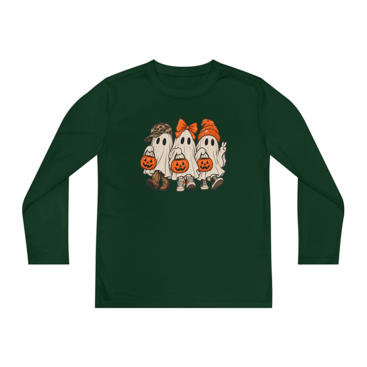 Trick-or-Treat Ghosts Youth Long Sleeve Tee