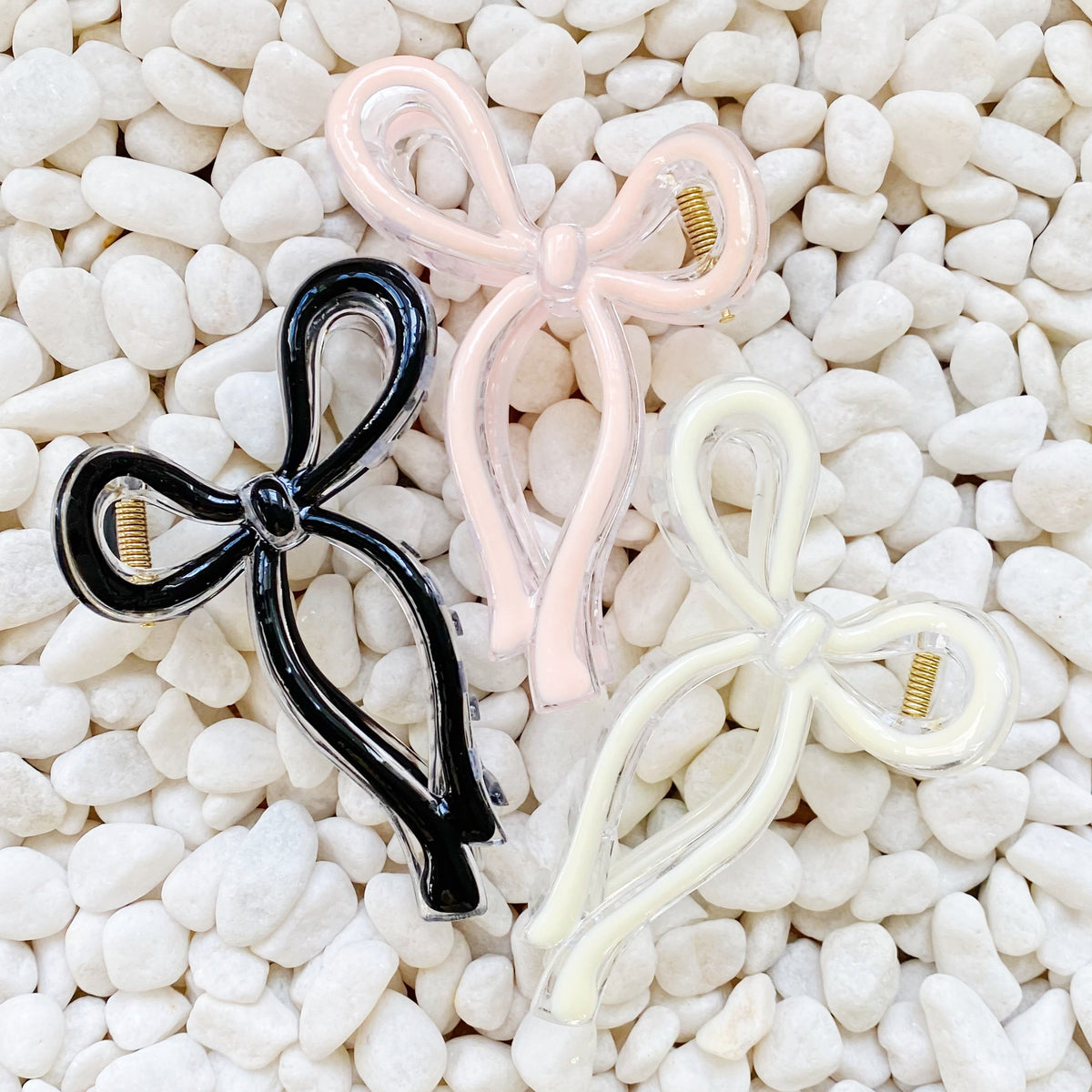 Pink Bow Hair Claw Clip