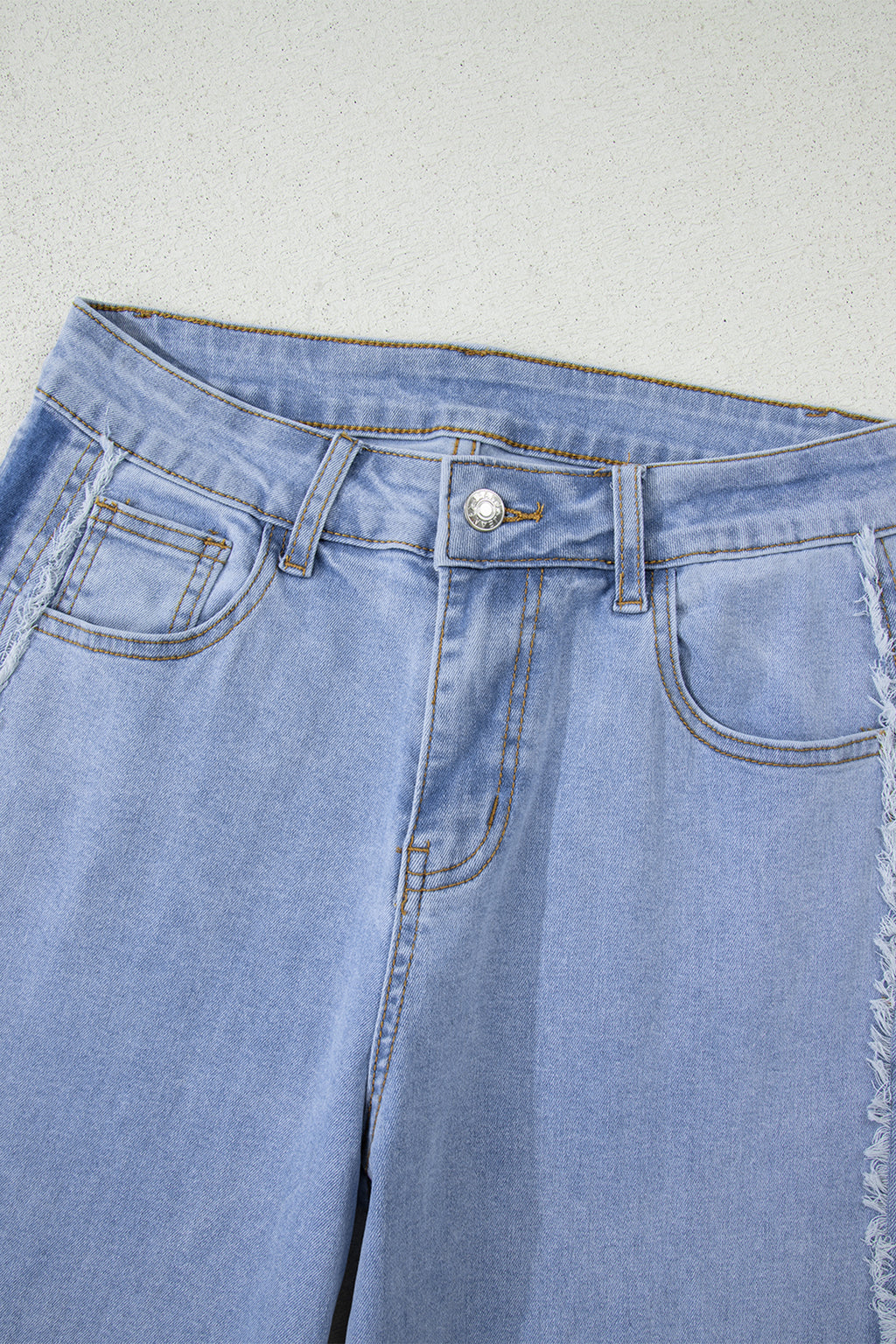 Contrast Stripe Frayed Side Jeans