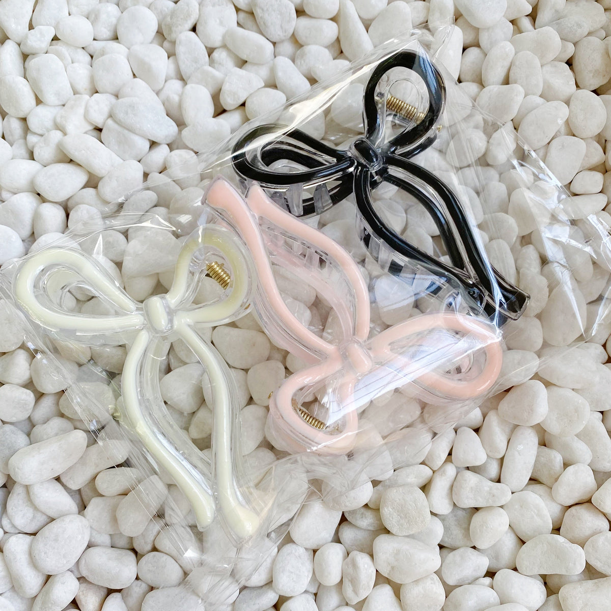 Pink Bow Hair Claw Clip