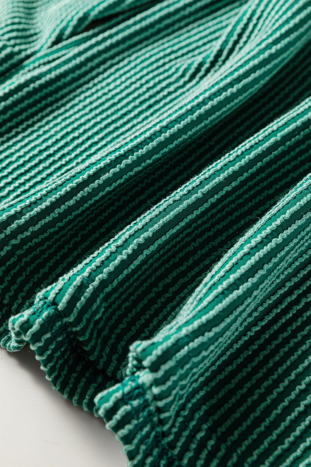 Evergreen Ribbed Ruffle Sleeve Top