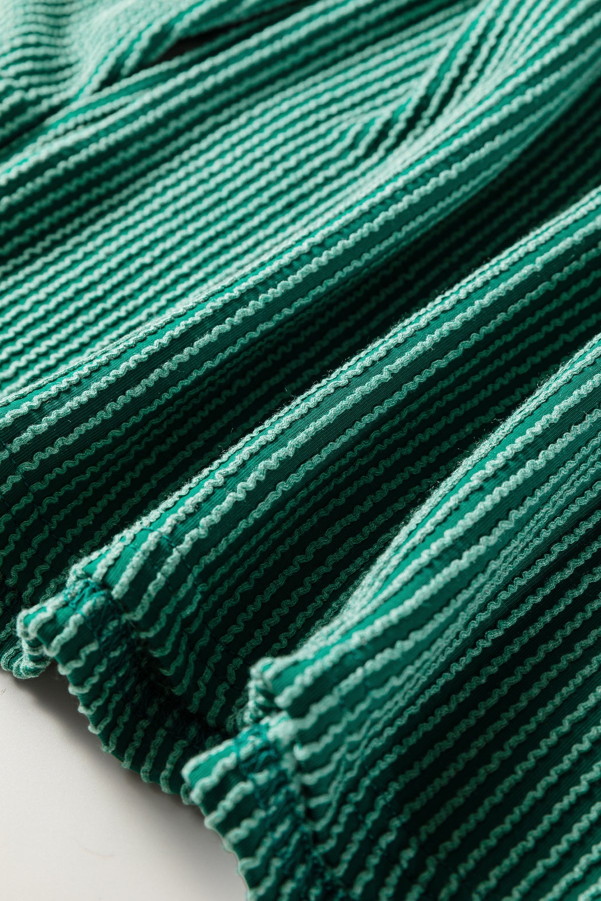 Evergreen Ribbed Ruffle Sleeve Top