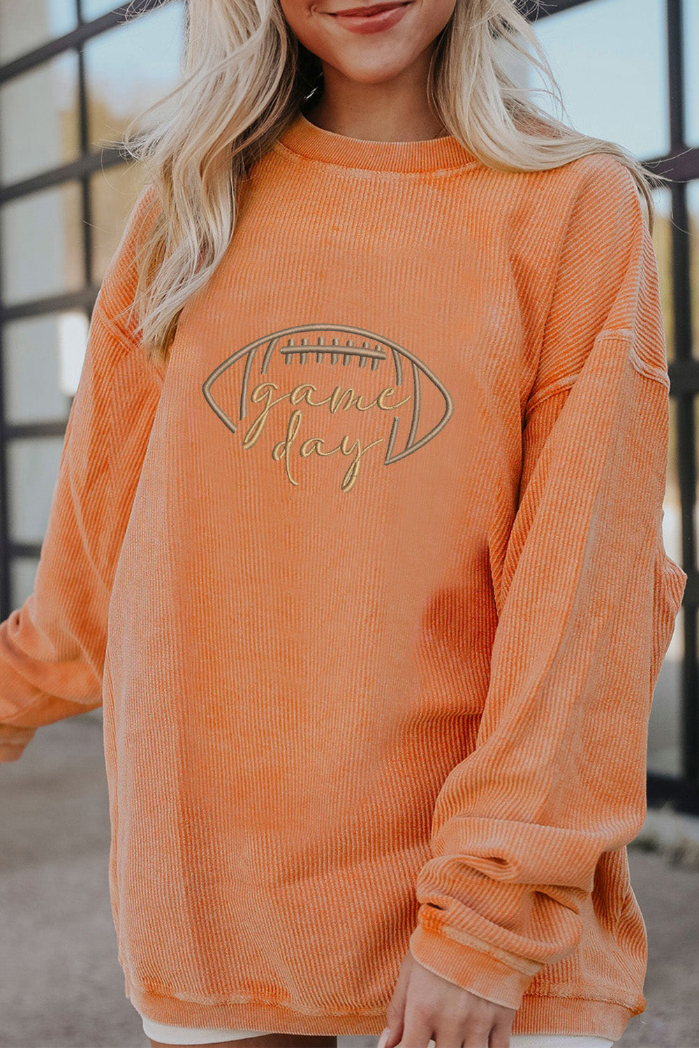Embroidered Game Day Corduroy Sweatshirt