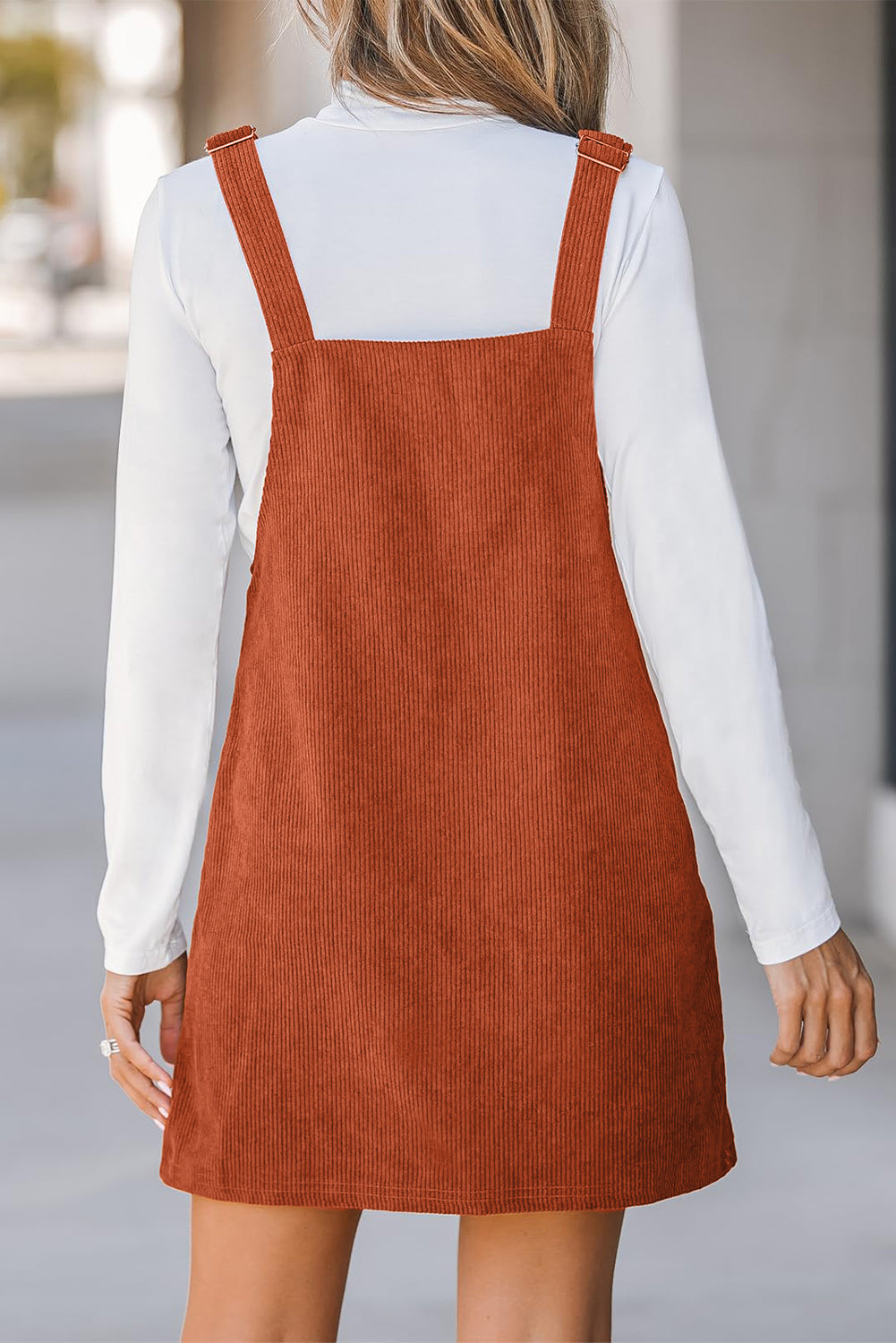 Women’s Cinnamon Corduroy Overall Dress