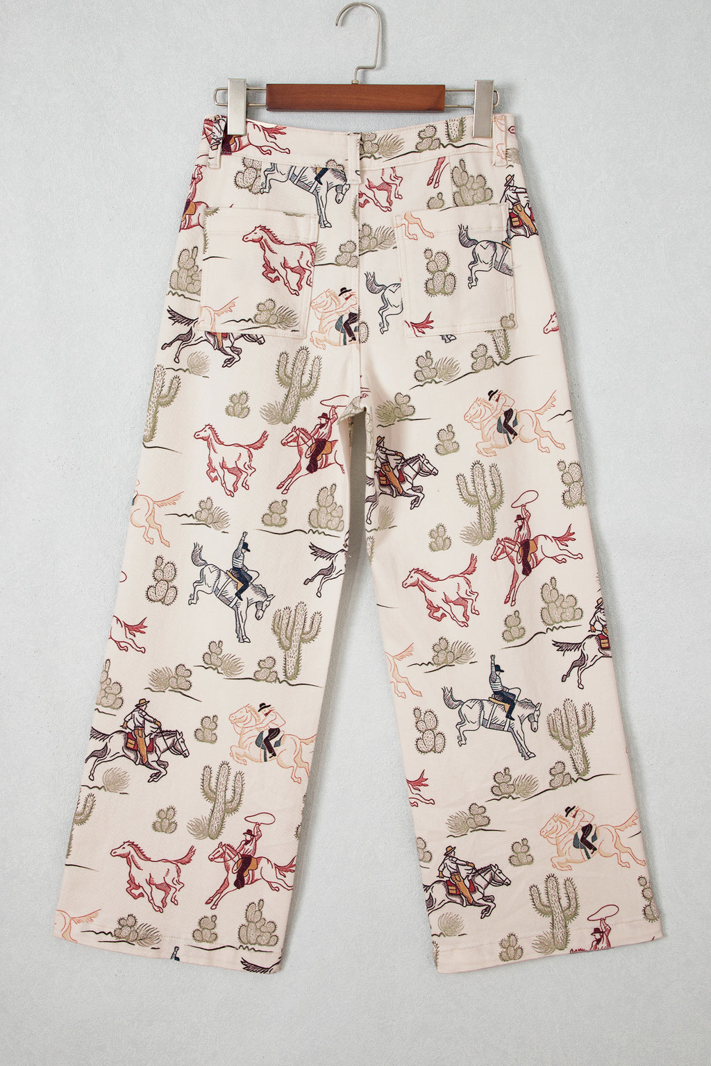 Western Print Straight Leg Jeans