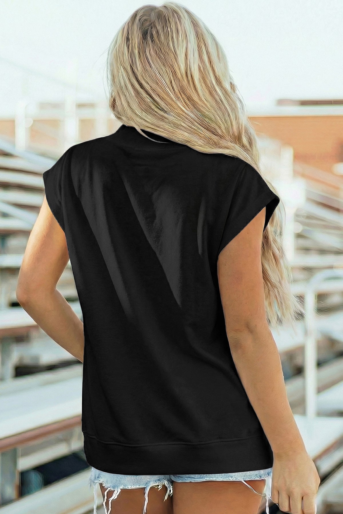 Everyday High Neck Cap Sleeve Top