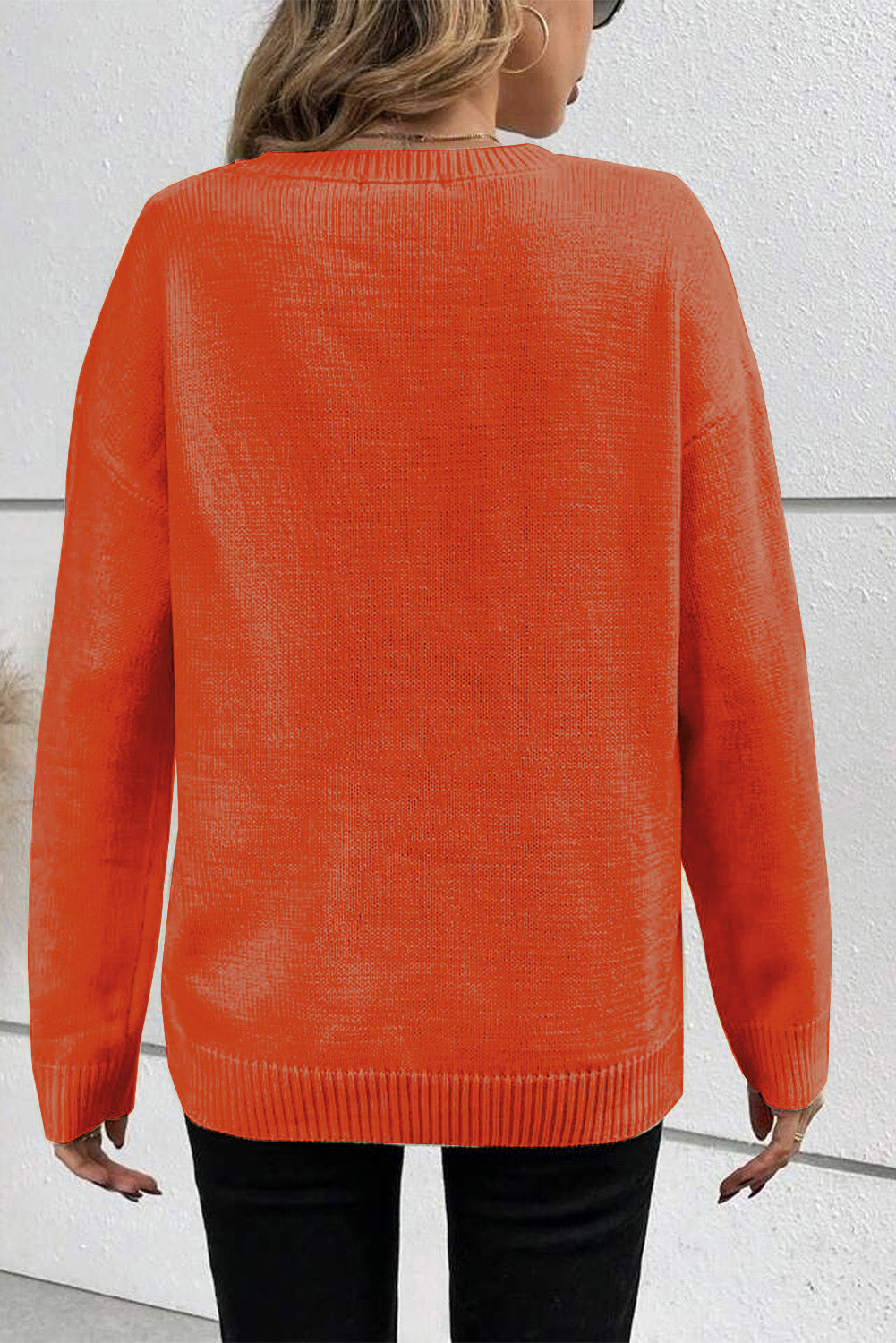 Boo Knit Drop Shoulder Sweater