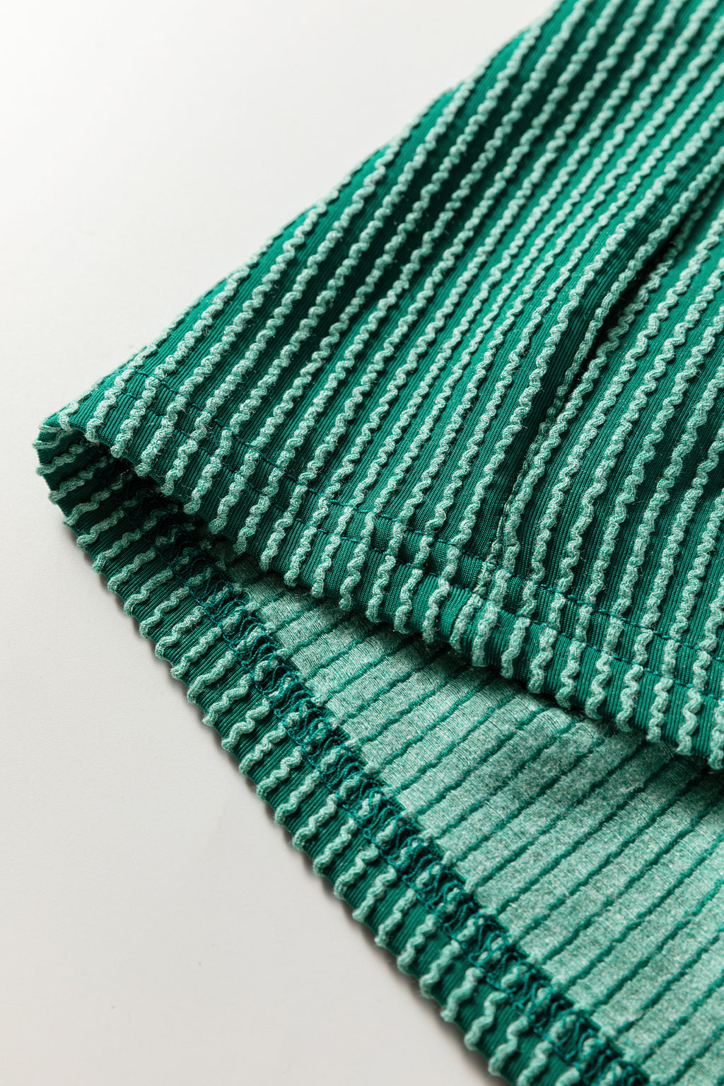 Evergreen Ribbed Ruffle Sleeve Top