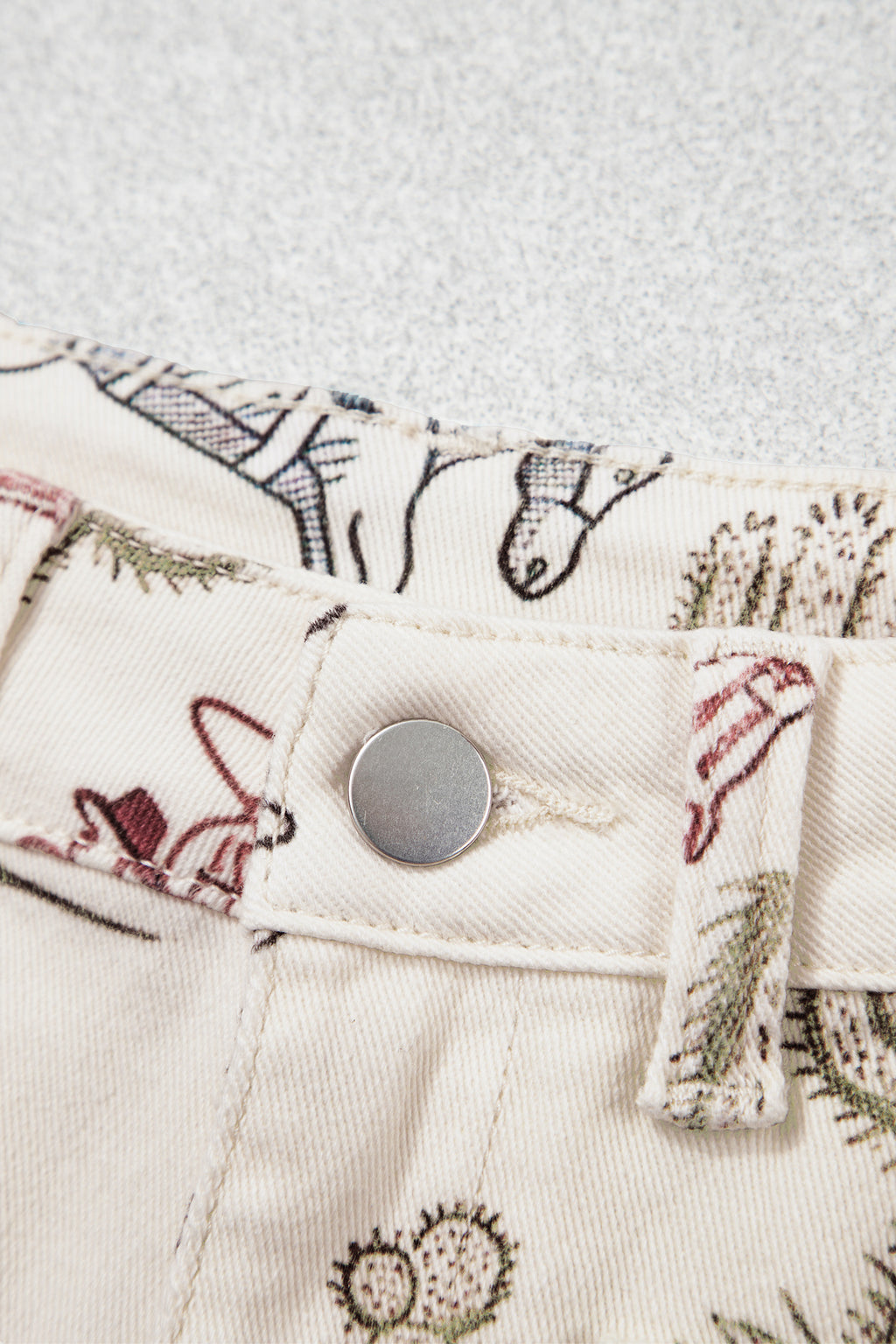 Western Print Straight Leg Jeans