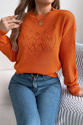 Spooky Face Open-Knit Sweater