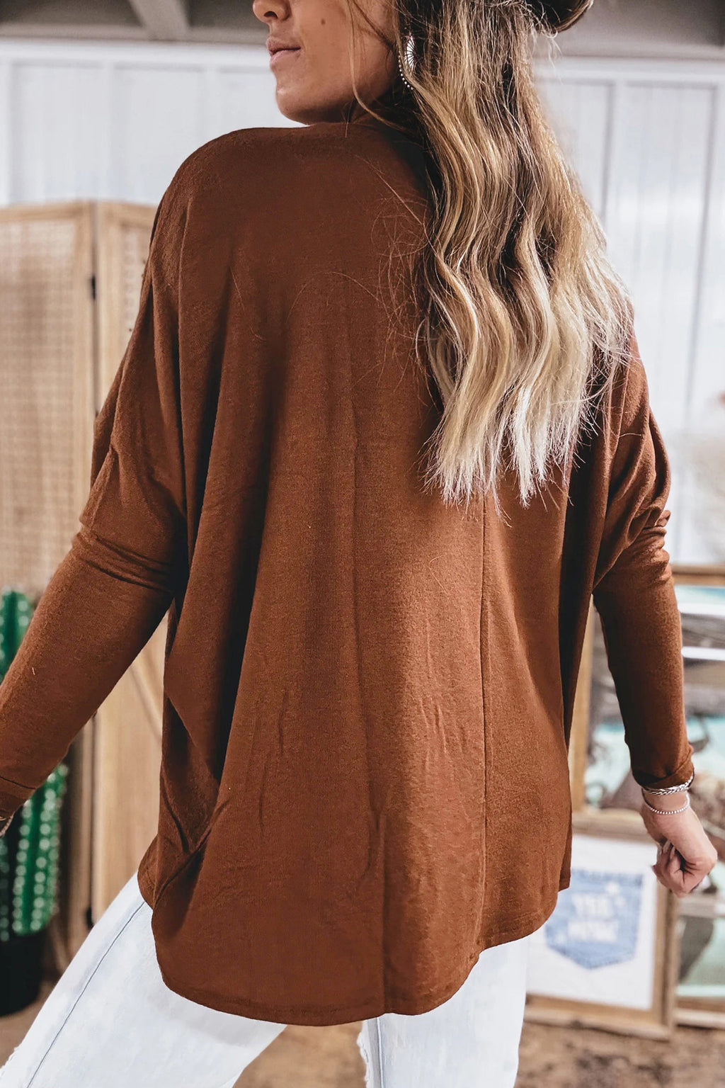 Women’s Relaxed High Neck Long Sleeve Top