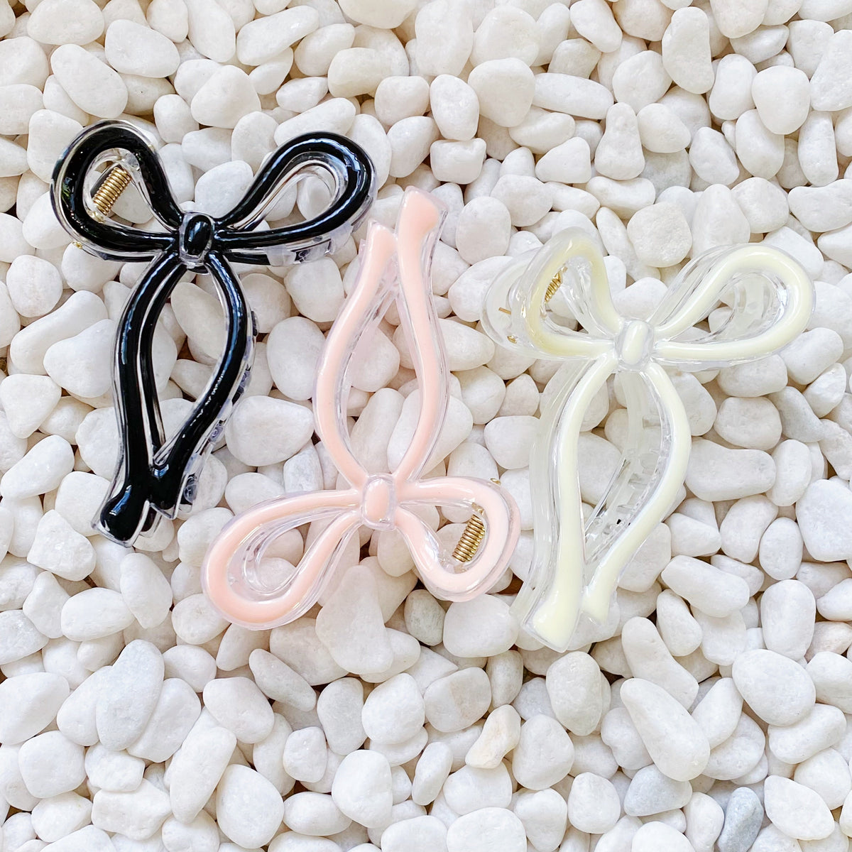 Pink Bow Hair Claw Clip