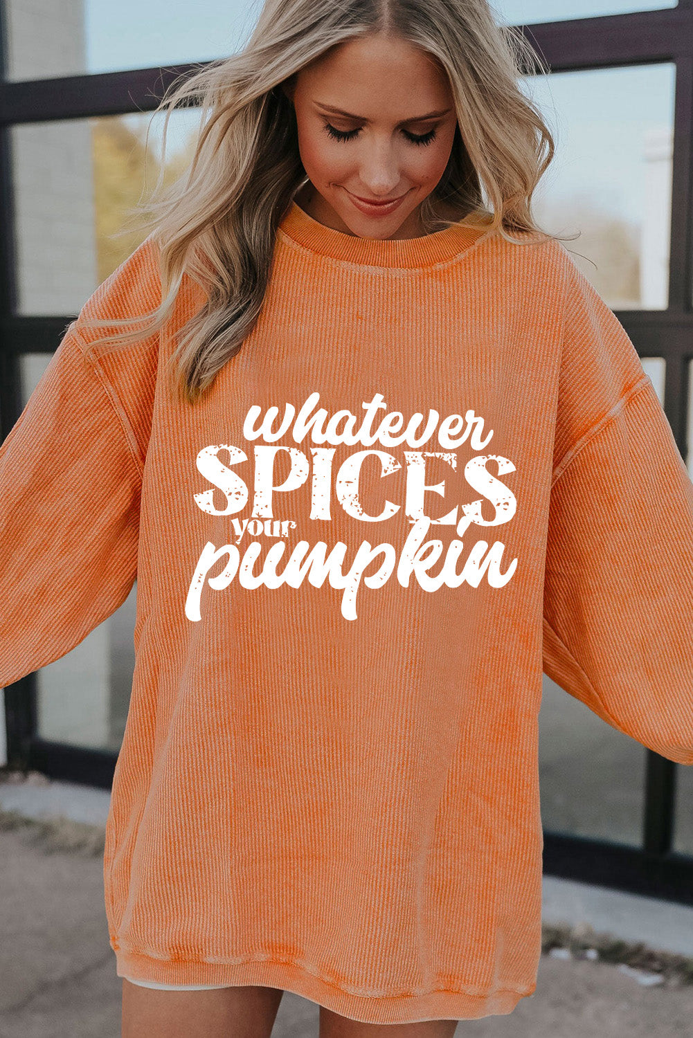 Whatever Spices Your Pumpkin Corded Sweatshirt
