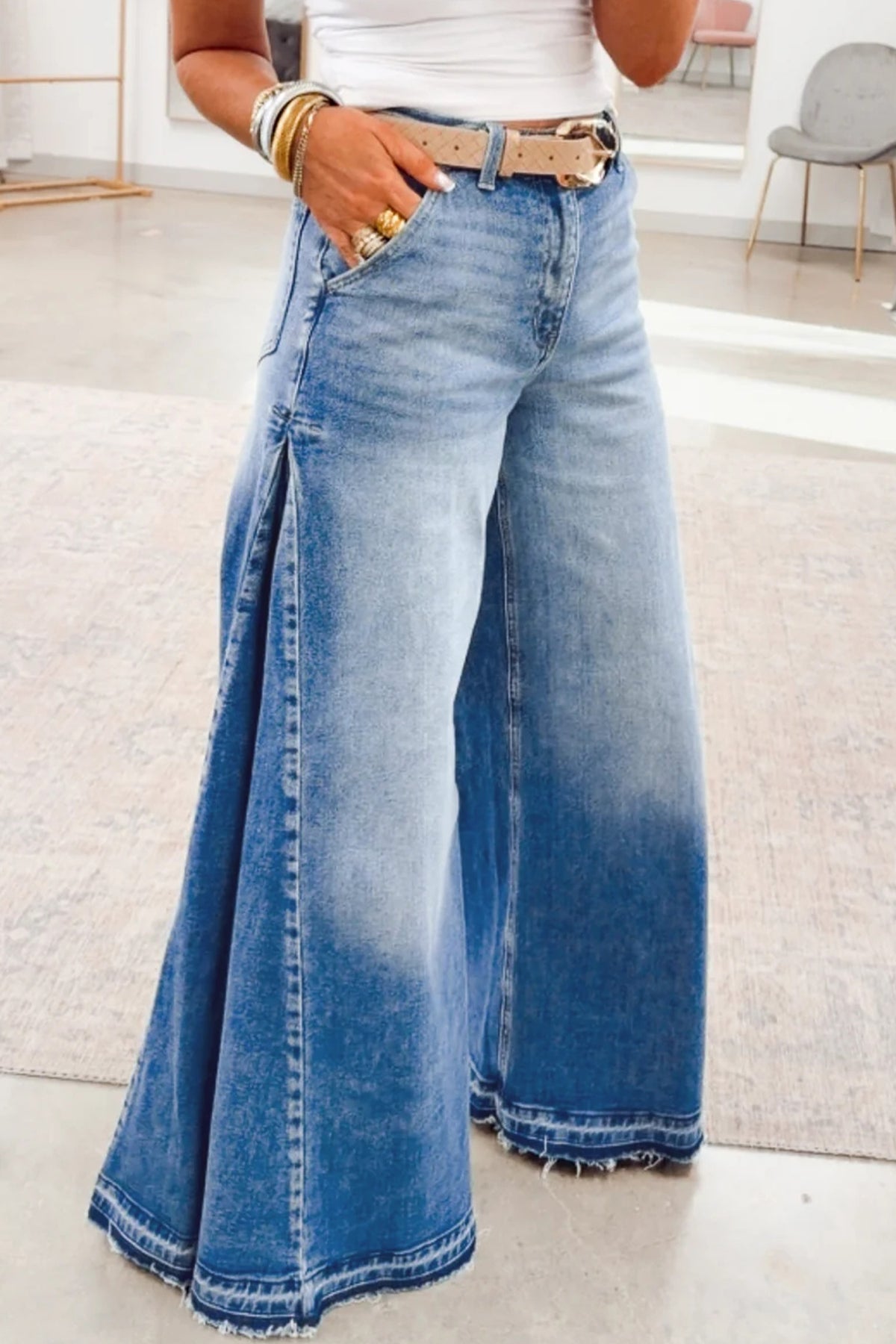 Myosotis Side Seam Flare Jeans