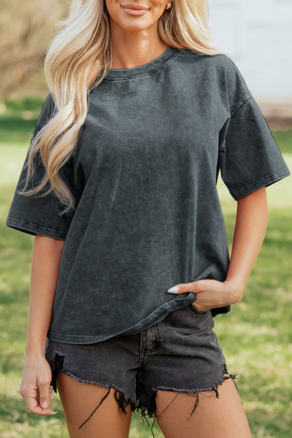 Blush Pink Raw Seam Sweatshirt