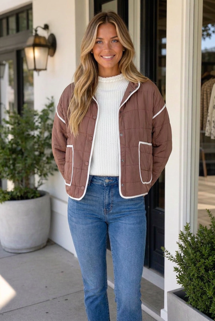 Pauleena Old Rose Quilted Jacket
