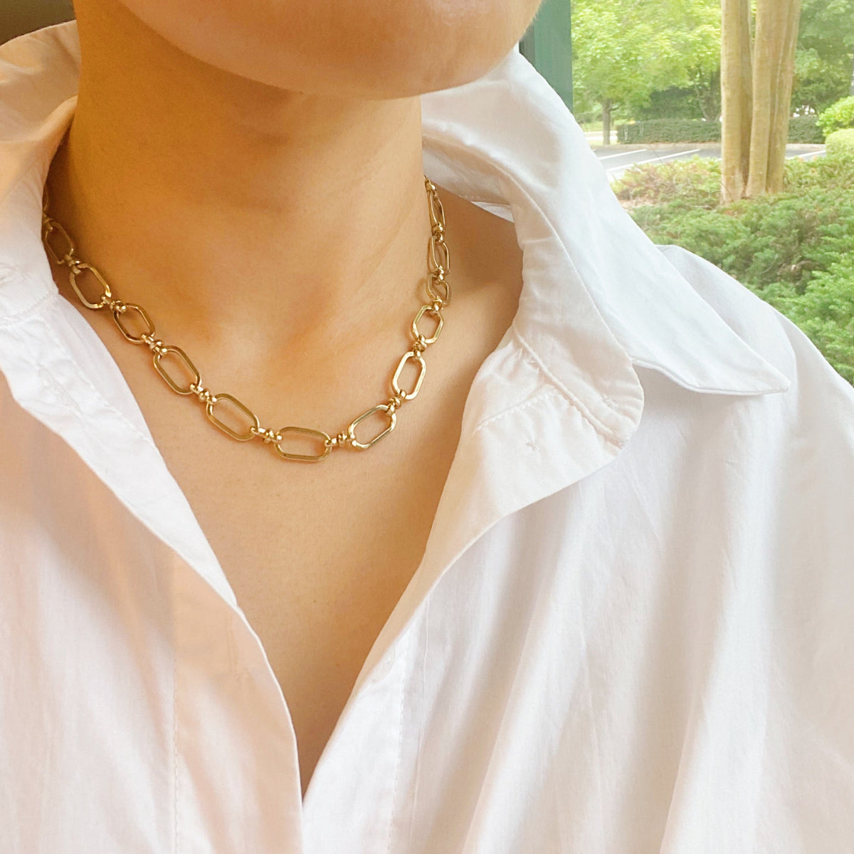 Classic Gold Link Chain Necklace