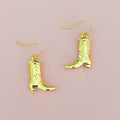 Gold Cowgirl Boot Earrings