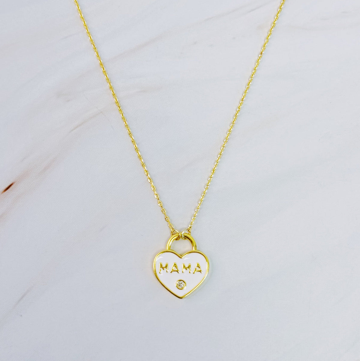 Gold Mama Heart Necklace