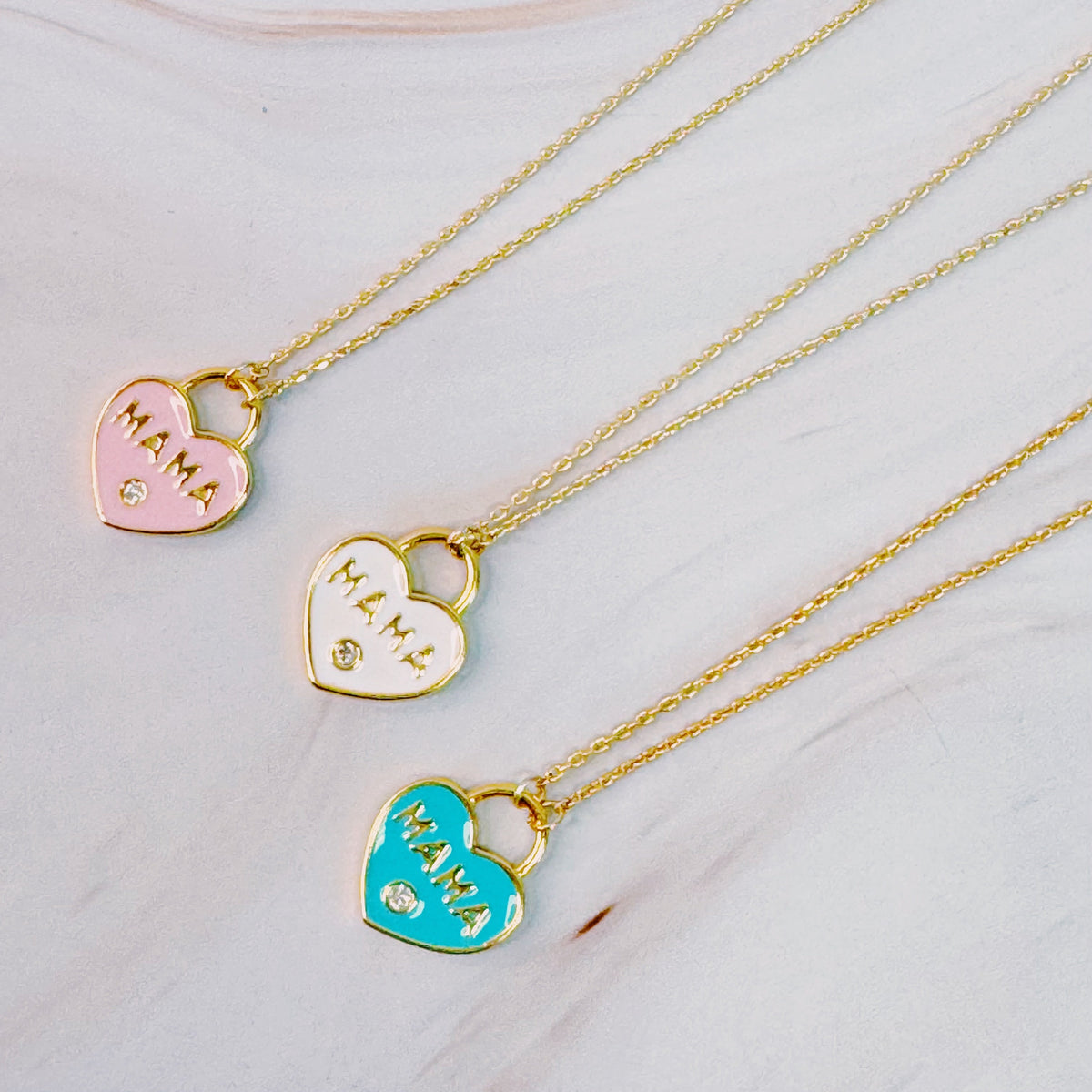 Gold Mama Heart Necklace