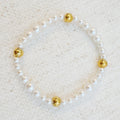 Pearl & Gold Stretch Bracelet