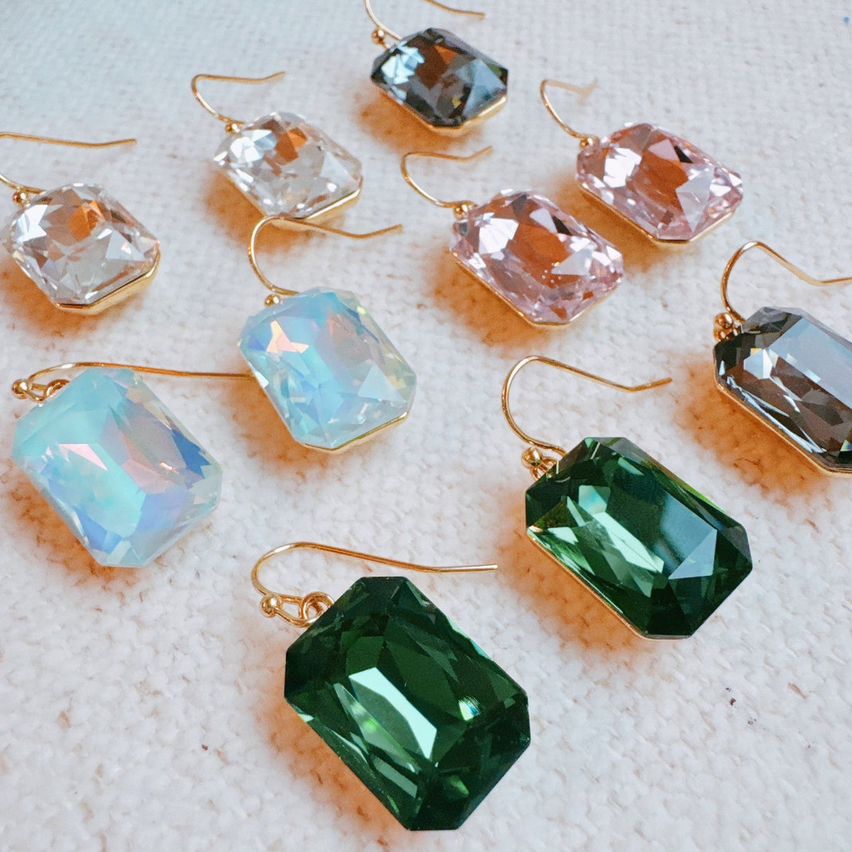 Faceted Crystal Drop Earrings
