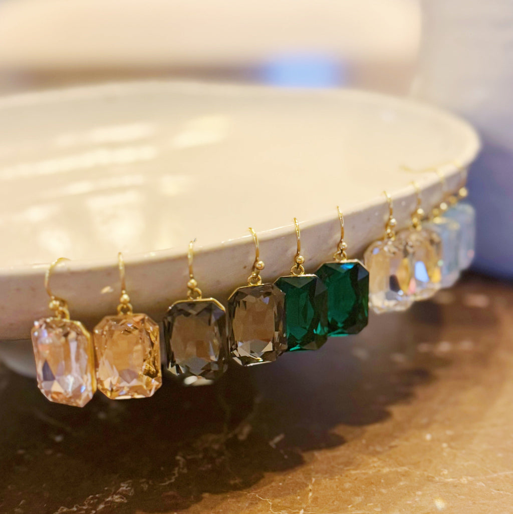 Faceted Crystal Drop Earrings