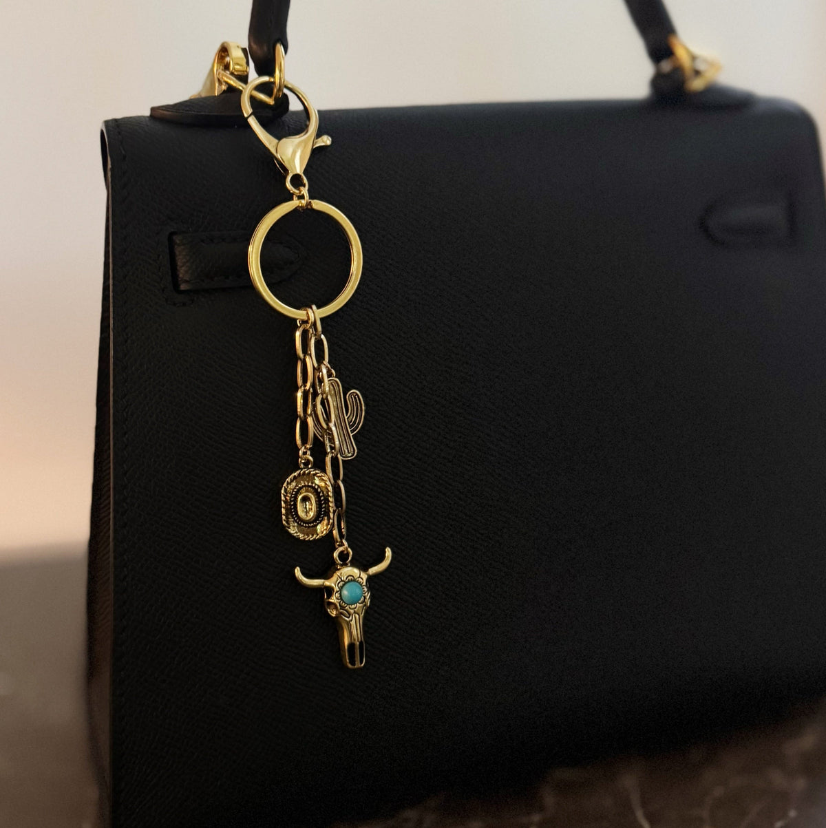 Western Bull Skull Bag Charm