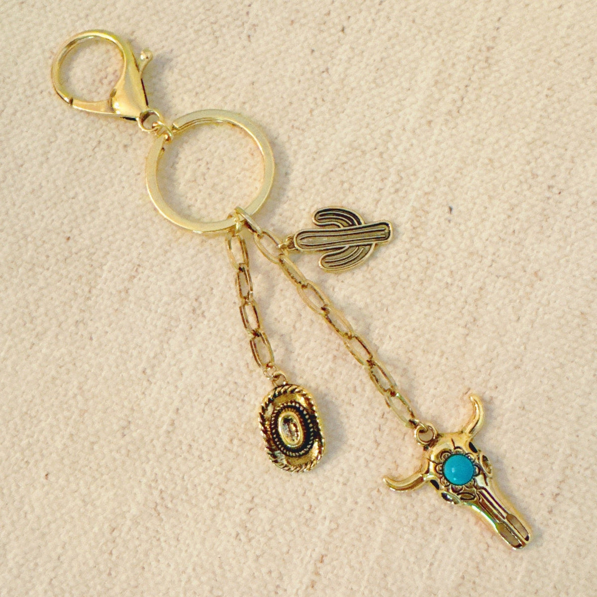 Western Bull Skull Bag Charm