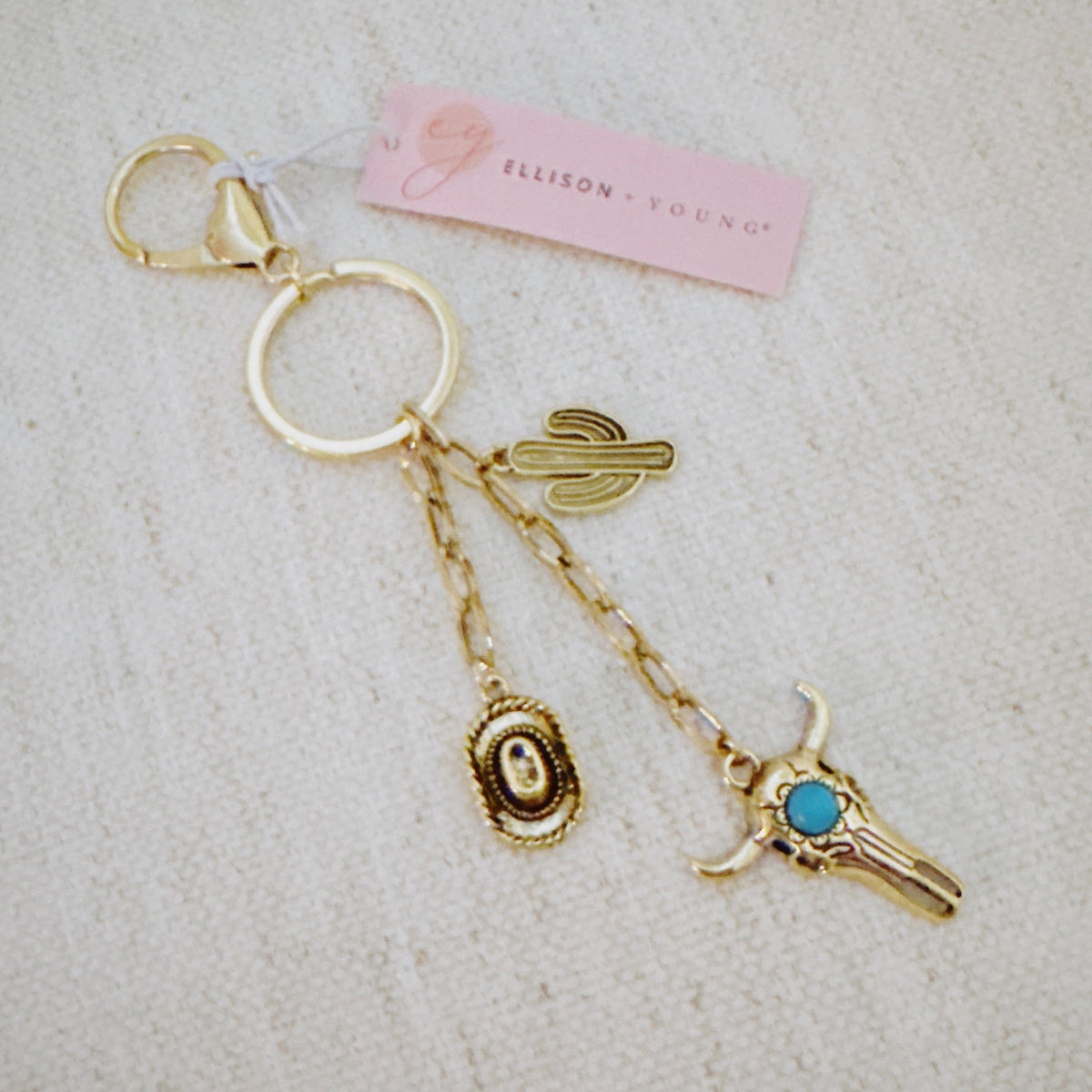 Western Bull Skull Bag Charm
