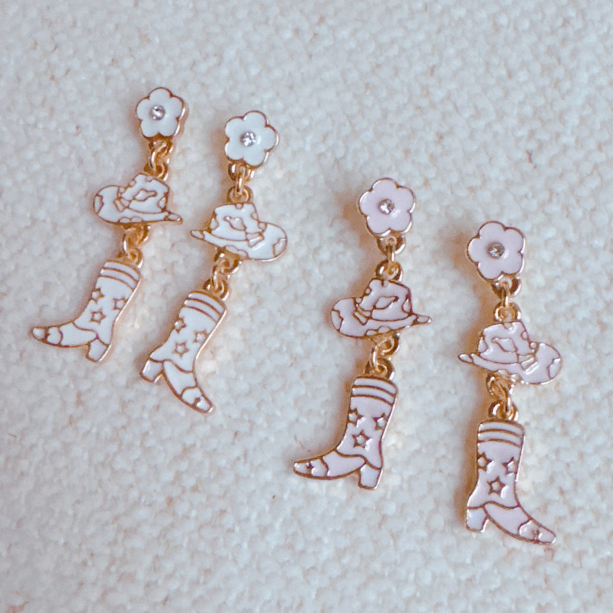 Western Cowgirl Boot & Hat Dangle Earrings