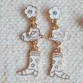 Western Cowgirl Boot & Hat Dangle Earrings